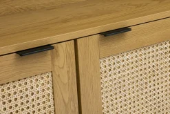 Online Miliboo Estantería acabado en madera clara, rejilla de ratán y metal negro L90 MANILLE