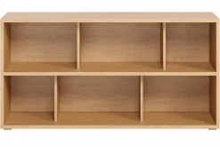 Fashion Miliboo Estantería baja acabado de madera clara de roble 140 cm EPURE
