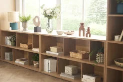 Fashion Miliboo Estantería baja acabado de madera clara de roble 140 cm EPURE