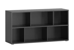 Outlet Miliboo Estantería baja acabado de madera negra 140 cm EPURE