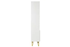 Clearance Miliboo Estantería de diseño con grabados blanco mate y metal dorado con 2 puertas 86 cm OZEN