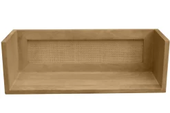 Clearance Miliboo Estantería de pared de madera maciza de mango y caña de ratán 60 cm ACANGE