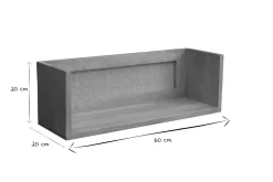 Clearance Miliboo Estantería de pared de madera maciza de mango y caña de ratán 60 cm ACANGE