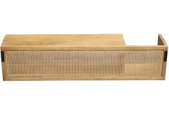 Cheap Miliboo Estantería de pared de madera maciza de mango y caña de ratán 90 cm ACANGE