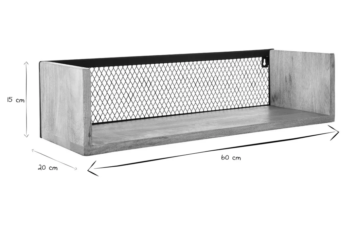 Sale Miliboo Estantería de pared industrial mango y metal 60 cm RACK