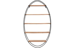 Sale Miliboo Estantería de pared oval en acacia y metal A130 cm HANG