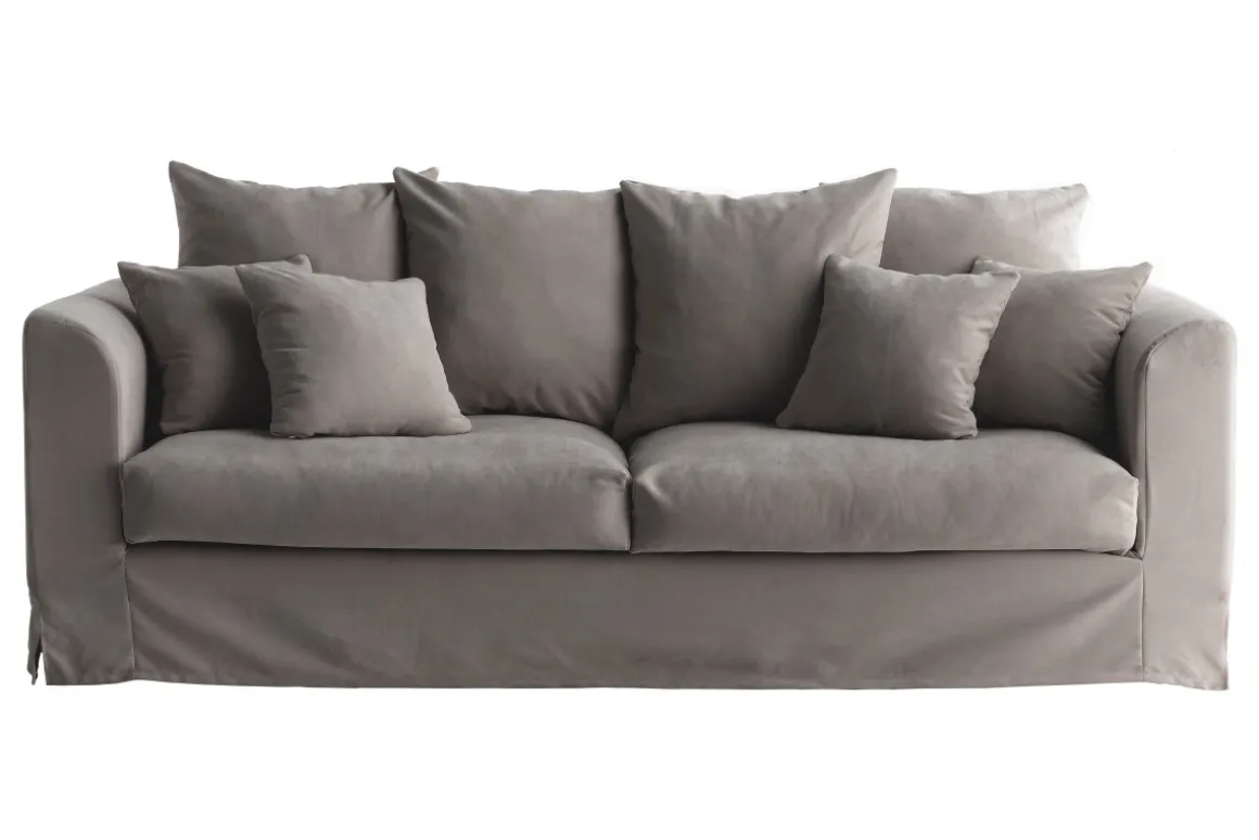 Sale Miliboo Funda de sofá de tela de color gris oscuro FEVER HOUSSE