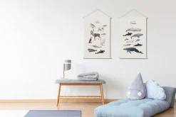 Shop Miliboo Kakemono infantil con ilustración de ballenas 40 x 60 cm OCEAN