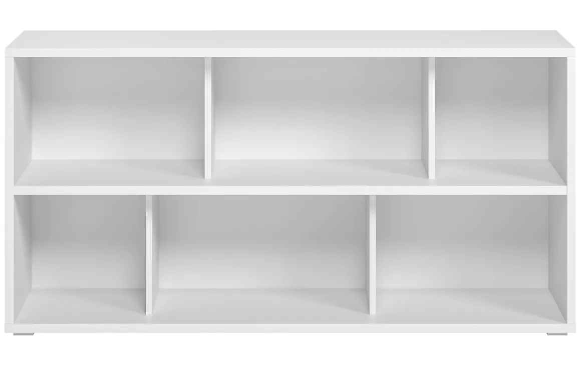 Outlet Miliboo Librería baja de madera blanca 140 cm EPURE
