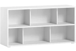 Outlet Miliboo Librería baja de madera blanca 140 cm EPURE