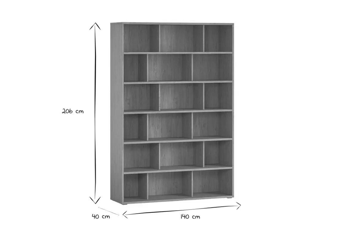 Discount Miliboo Librería de diseño acabado roble 140 cm EPURE