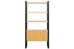New Miliboo Librería de roble claro y metal negro 195 cm OPAL