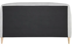 Clearance Miliboo Lit adulte scandinave tissu gris clair et bois 160 x 200 cm NIELS