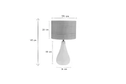 Hot Miliboo Lámpara de mesa blanca de cerámica efecto piedra con pantalla de rafia 49 cm PYRUS