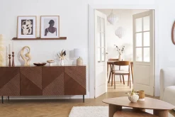 Flash Sale Miliboo Lámpara de mesa color topo de cerámica brillante con pantalla de tela plisada blanca 35 cm PIEGA