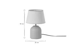 Sale Miliboo Lámpara de mesa de cerámica color topo mate con pantalla de lino 35 cm SIM