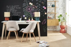 Flash Sale Miliboo Lámpara de mesa de cerámica azul petróleo mate con pantalla de rafia natural 40 cm TIGA