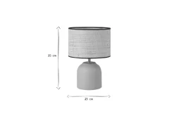 Online Miliboo Lámpara de mesa de cerámica color topo mate con pantalla de rafia 35 cm ROCHA