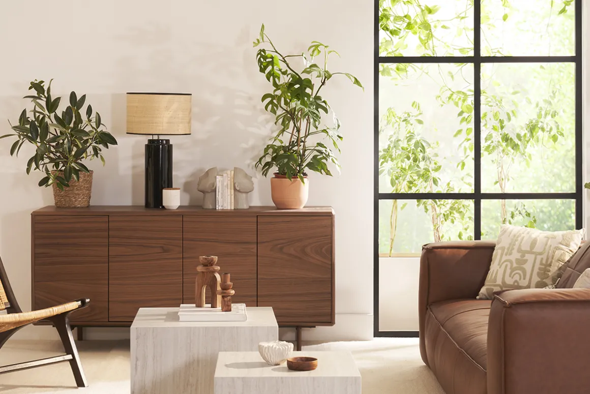 Cheap Miliboo Lámpara de mesa de cerámica esmaltada negra con pantalla de rafia BERRO