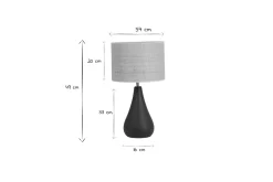 Flash Sale Miliboo Lámpara de mesa de cerámica negra mate con pantalla de rafia 49 cm PYRUS