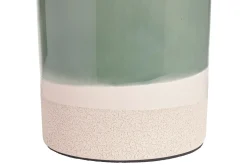 Shop Miliboo Lámpara de mesa verde de cerámica y pantalla de rafia H64 cm MAJES