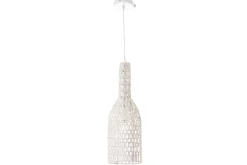 Store Miliboo Lámpara de techo de diseño de ratán blanco 19 cm de diámetro PHILAE