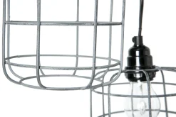Store Miliboo Lámpara de techo industrial de metal gris LOFT con 5 lámparas multinivel