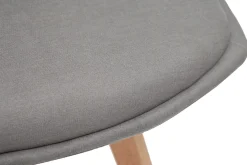 Discount Miliboo Lote de 2 sillas diseño nórdico madera y tejido gris MATILDE