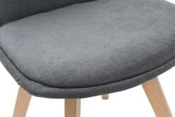 New Miliboo Lote de 2 sillas diseño nórdico madera y tejido gris oscuro MATILDE