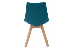 Store Miliboo Lote de 2 sillas diseño nórdico en tejido azul petróleo MATILDE
