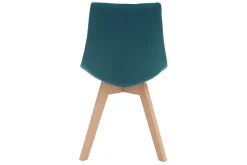 Sale Miliboo Lote de 2 sillas diseño nórdico madera y terciopelo azul petróleo MATILDE