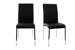 Sale Miliboo Lote de 2 sillas diseño poliuretano negras SIMEA
