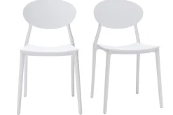 Online Miliboo Lote de 2 sillas modernas blancas polipropileno ANNA