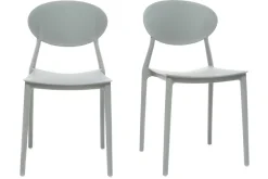 Flash Sale Miliboo Lote de 2 sillas modernas gris polipropileno ANNA