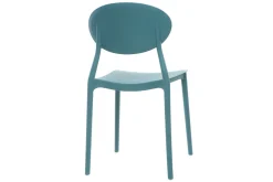 New Miliboo Lote de 2 sillas modernas azul petroleo polipropileno ANNA