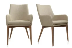 Hot Miliboo Lote de 2 sillones de diseño en poliéster beige SHANA