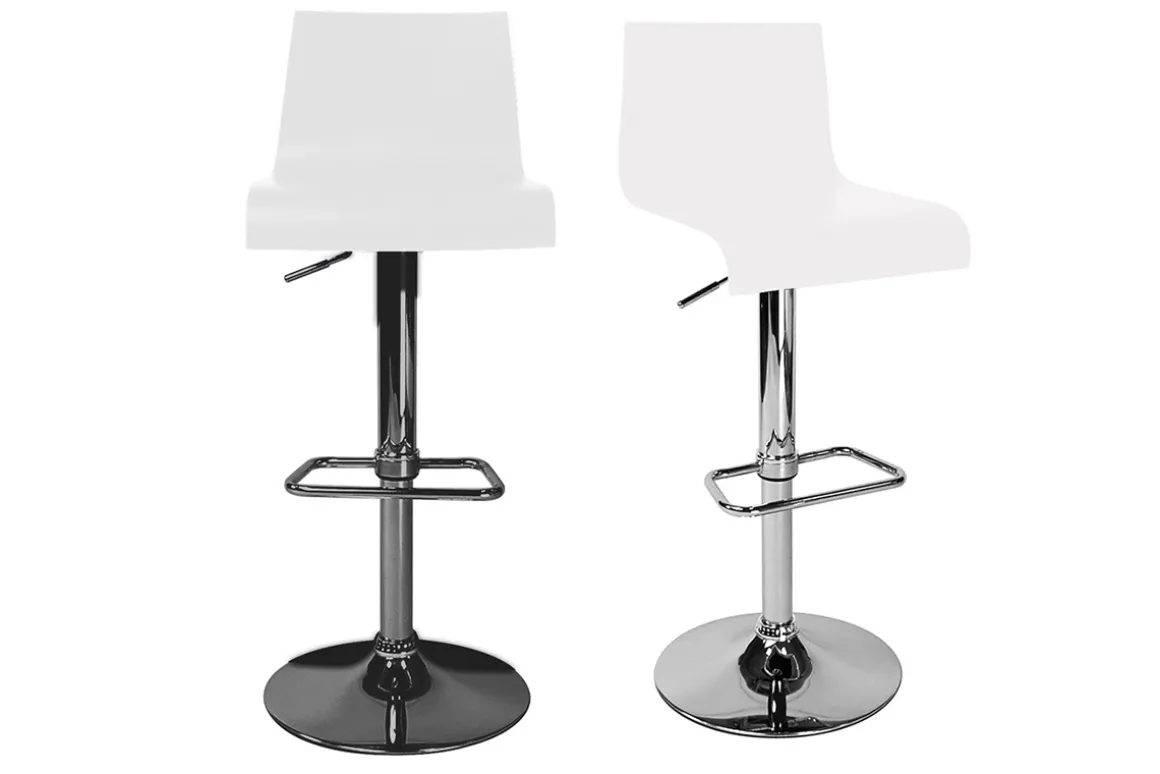 Best Sale Miliboo Lote de 2 taburetes de bar NEWSURF de color blanco