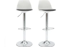 Cheap Miliboo Lote de 2 taburetes de diseño blanco y negro STEEVY
