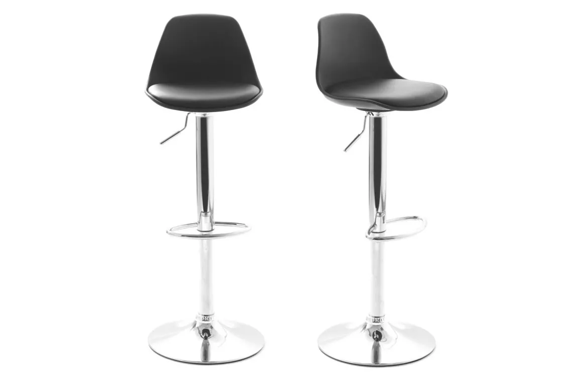 Cheap Miliboo Lote de 2 taburetes de diseño negros STEEVY