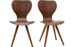 Store Miliboo Lote de dos sillas estilo escandinavo en nogal natural NORDECO