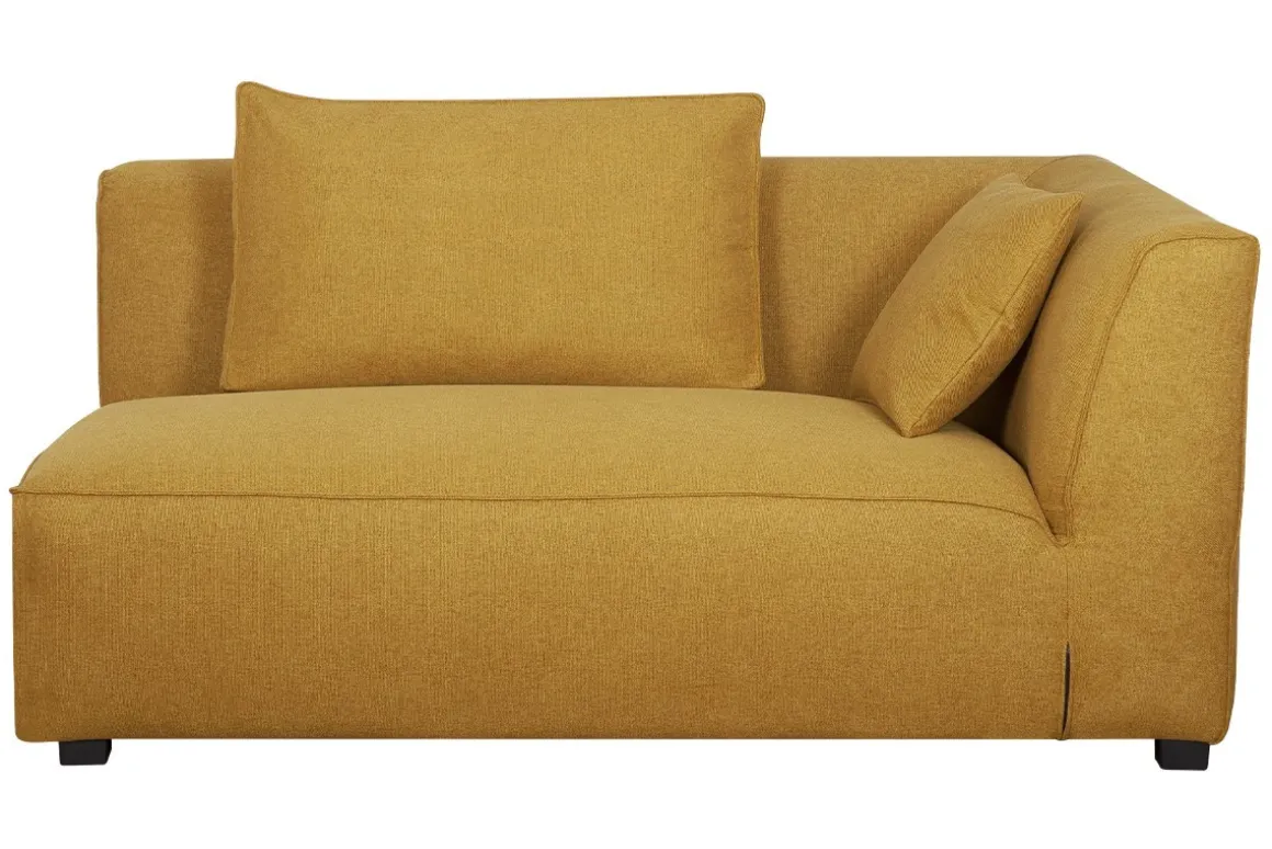 Outlet Miliboo Módulo de esquina derecha para sofá de tejido amarillo comino PLURIEL