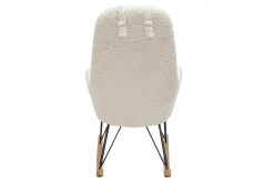 Clearance Miliboo Mecedora de diseño de tejido blanco efecto borreguillo MANIA