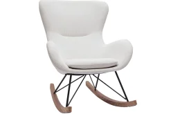 Clearance Miliboo Mecedora de tela de pana beige ESKUA