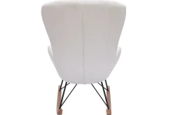 Clearance Miliboo Mecedora de tela de pana beige ESKUA