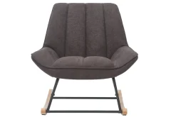 Discount Miliboo Mecedora moderna en tejido efecto terciopelo gris oscuro BILLIE