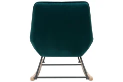 Flash Sale Miliboo Mecedora moderna en tejido efecto terciopelo azul petróleo BILLIE