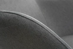 Outlet Miliboo Mecedora tejido gris antracita patas metal y fresno JHENE
