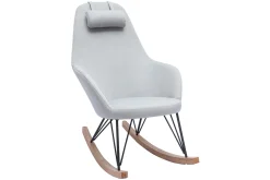 Cheap Miliboo Mecedora tejido gris claro patas metal y fresno JHENE