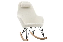 Shop Miliboo Mecedora tejido lana blanca JHENE
