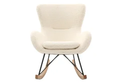 Cheap Miliboo Mecedora tejido oveja blanco ESKUA